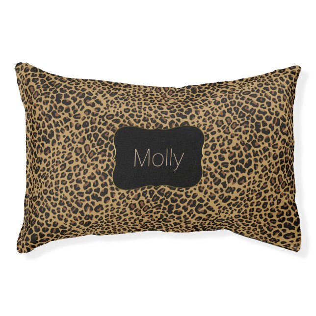 Jaguar Print Personalized Pet Bed (Front)