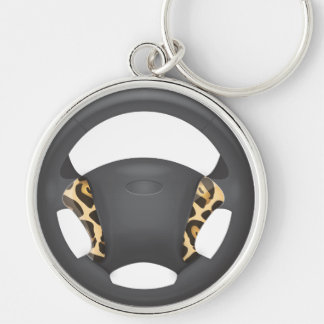Jaguar Print Steering Wheel Keychain