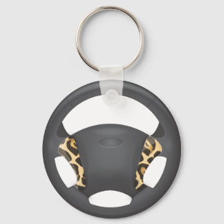Jaguar Print Steering Wheel Keychain