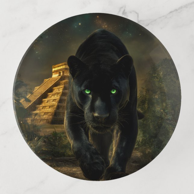 jaguar Protector of Maya History Trinket Tray (Front)