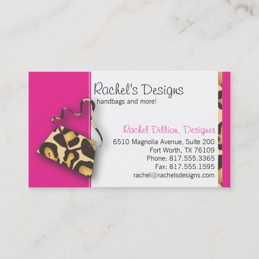Customizable Jaguar Purse Business Card Template