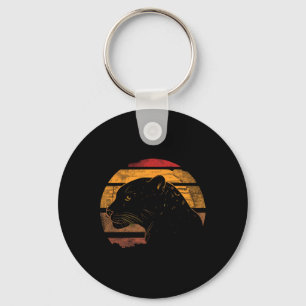 Jaguar Retro Vintage 80s Style Jaguar Wild Animals Keychain