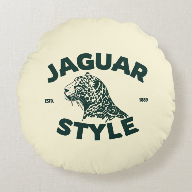 Jaguar Round Pillow (Front)