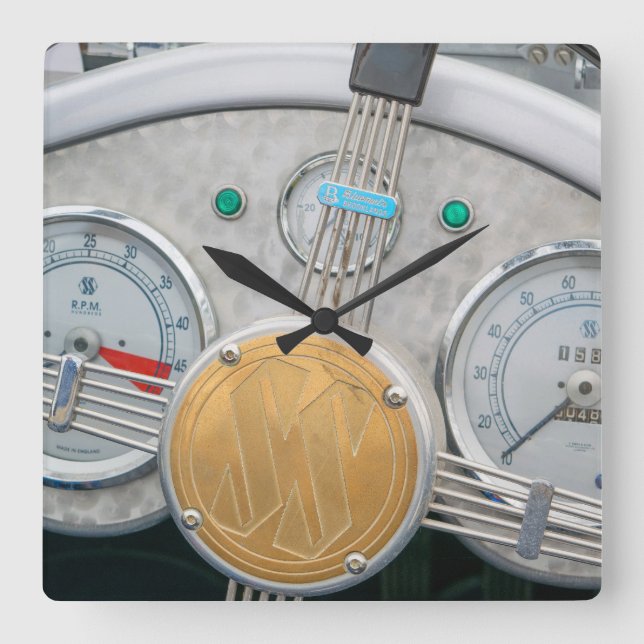 Jaguar SS100 Square Wall Clock (Front)