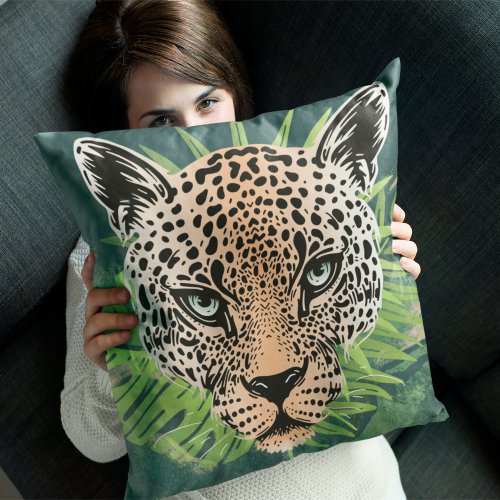 Jaguar Tropical Amazon Throw Pillow