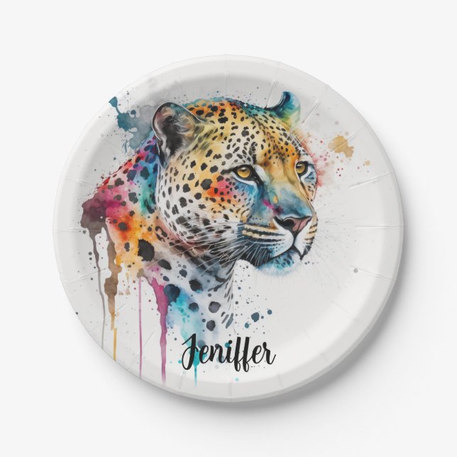 Jaguar Watercolor                                  Paper Plates (Front)