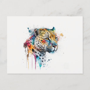 Jaguar Watercolor Postcard