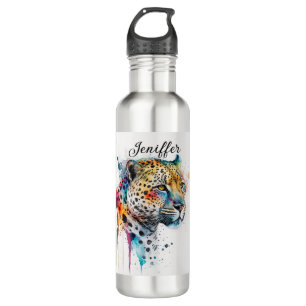 Jaguar Watercolor Stainless Steel Water Bottle