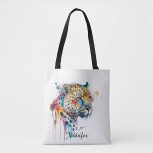 Jaguar Watercolor Tote Bag