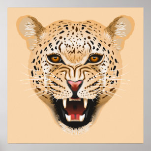 Jaguar. Wild cat illustration Poster