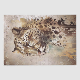 Jaguar Wild Cat Watercolor Tissue Paper