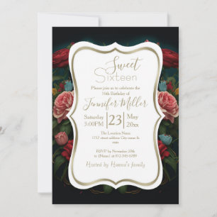 Jaguar with Crown in Flowers Painting Invitation