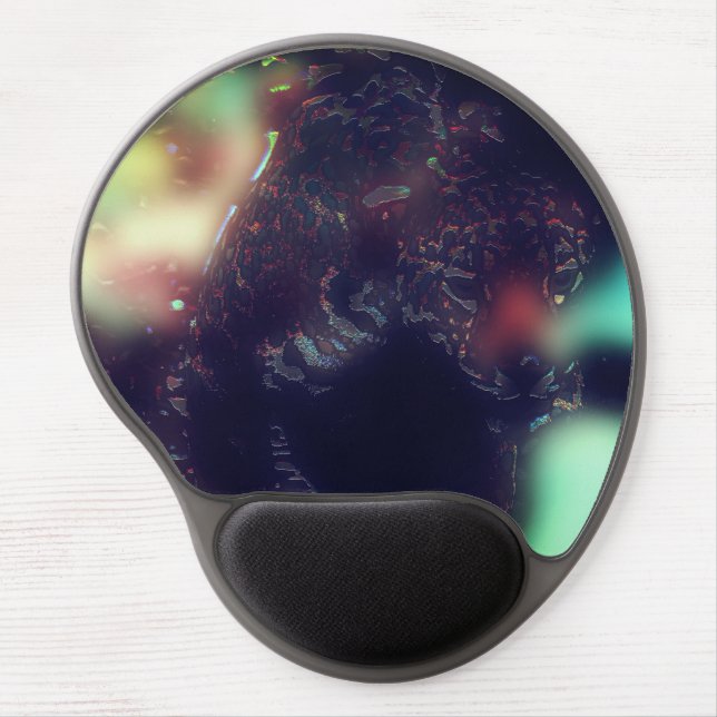 Jaguar with darkened effect and soft colour flares gel mouse pad (Front)