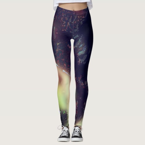 Jaguar with darkened effect and soft colour flares leggings