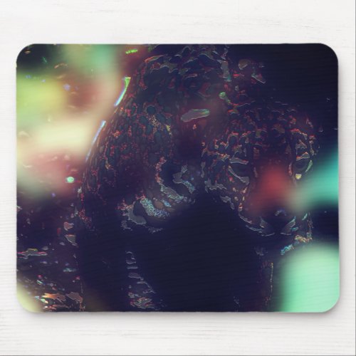 Jaguar with darkened effect and soft colour flares mouse pad