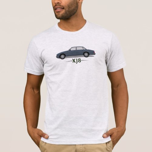 Jaguar XJ8 Luxury Car Gift Blue _ T_Shirt