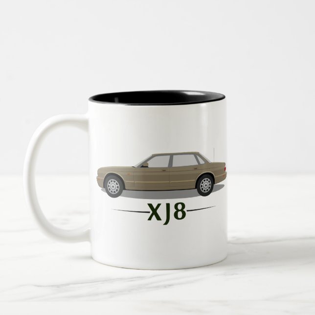 Jaguar XJ8 Simple Gift - Gold Two-Tone Coffee Mug (Left)