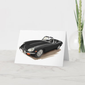 Jaguar XKE Black Car Card