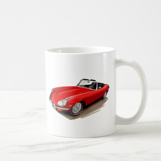Jaguar XKE Red Car Coffee Mug (Right)