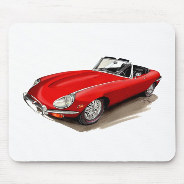 Jaguar XKE Red Car Mouse Pad (Front)