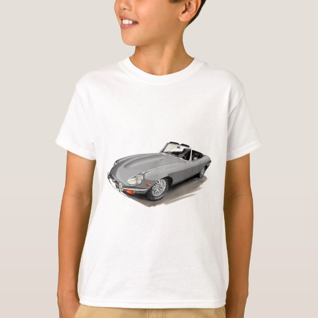 Jaguar XKE Silver Car T-Shirt (Front)