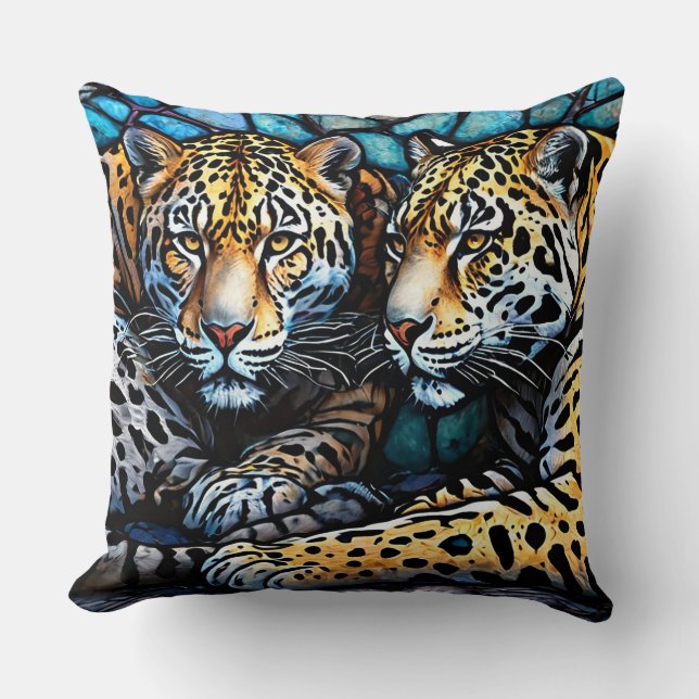 Jaguars art throw pillow (Front)