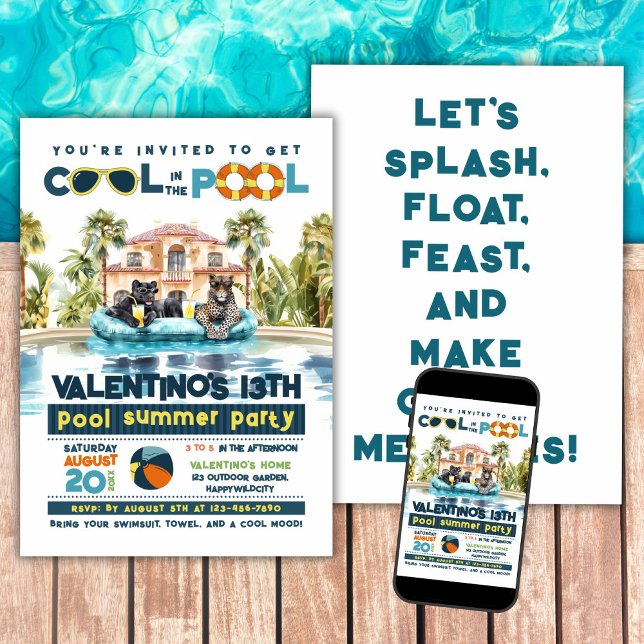 Jaguars Pool Party  Invitation (Creator Uploaded)
