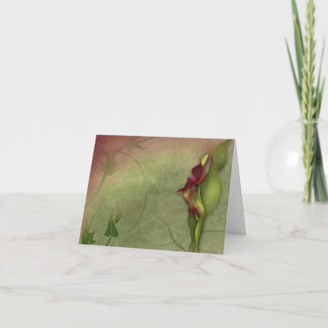 Jaguarwoman's "Red Calla Lily Portrait #4" Card (Front)