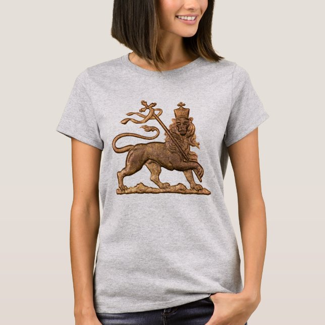 Jah Army Lion of Judah Rastafari Girls Woman Shirt (Front)