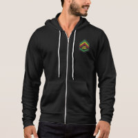 Jah Army Rasta Reggae Roots Zipper Zip Hoodie