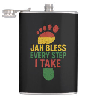 Jah Bless Every Step I take Rasta Flask