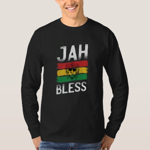 Jah Bless Ragga Rastas Roots Sunglasses Leo Reggae T_Shirt