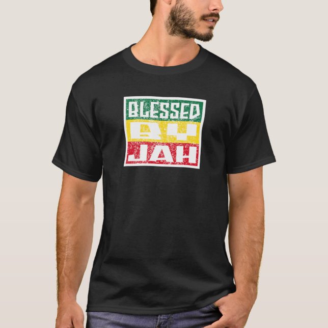 Jah Bless Rasta Raggae Ragga Roots God Rasta T-Shirt (Front)