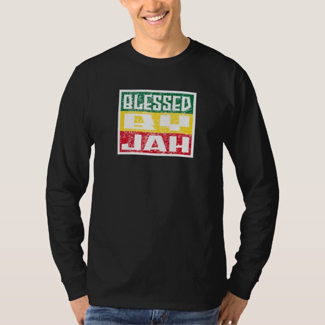 Jah Bless Rasta Raggae Ragga Roots God Rasta T-Shirt (Front)