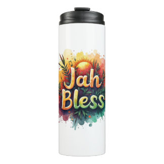 Jah Bless Reggae Watercolor Portable Thermal Bottl Thermal Tumbler