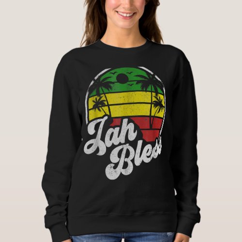 Jah Bless Vintage Jamaica Reggae Jamaican Vacation Sweatshirt