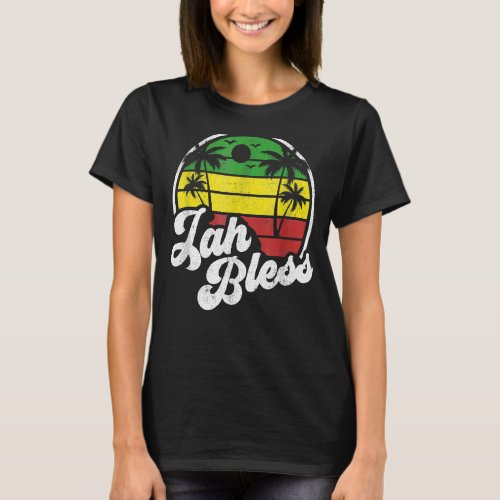 Jah Bless Vintage Jamaica Reggae Jamaican Vacation T_Shirt