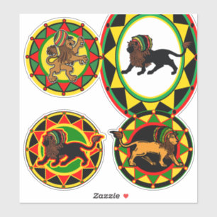 Jah King Rasta Lion Collection 2 Art Stickers