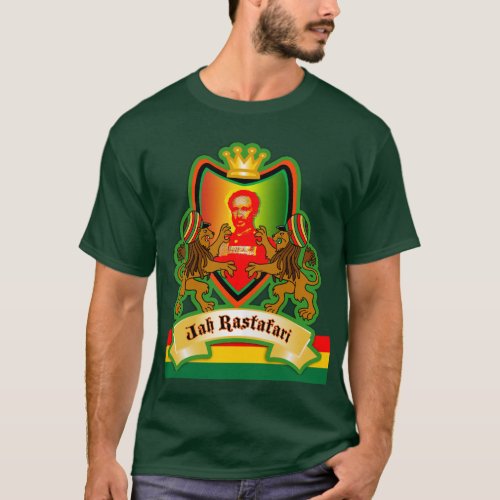 Jah King Rastafari Crest T_Shirt