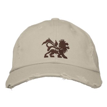Jah Lion Emboidered Tuff Hat by skidoneart at Zazzle