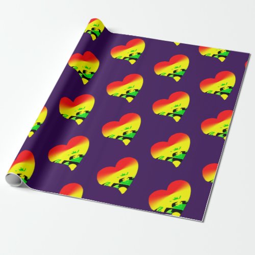 Jah love on purple wrapping paper