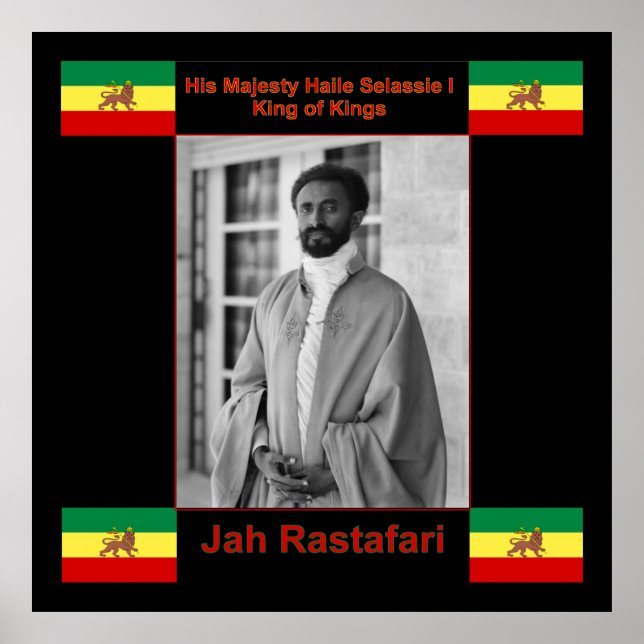 Jah Rastafari, Haile Selassie I Canvas Print 3 ft  (Front)