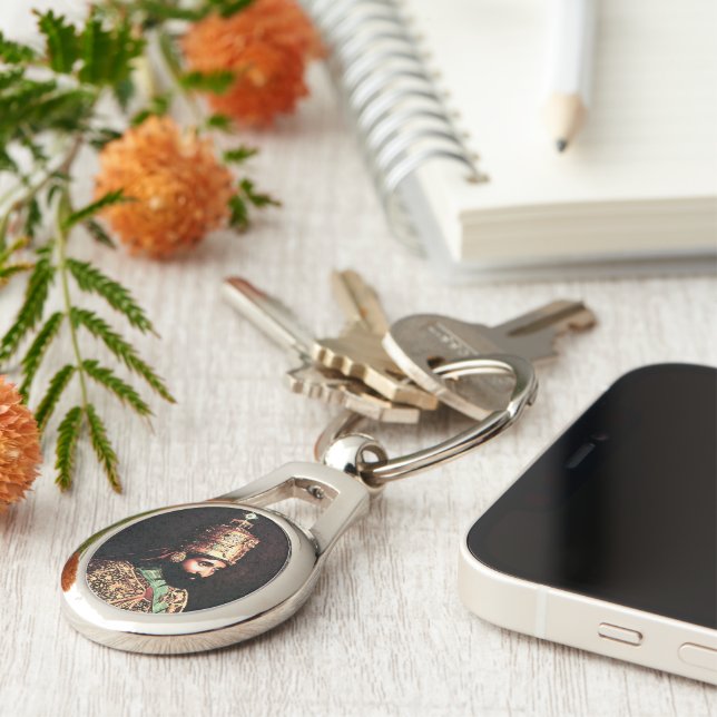 Jah Rastafari Haile Selassie I HIM Keychain (Side)