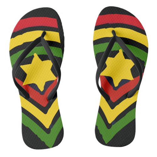 Jah Rastafari Jamaican Reggae Flip Flops