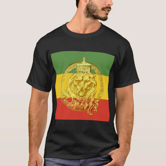 Tee-Shirt Rasta Roots Reggae Conquering Lion Of Judah Jah Star Wear