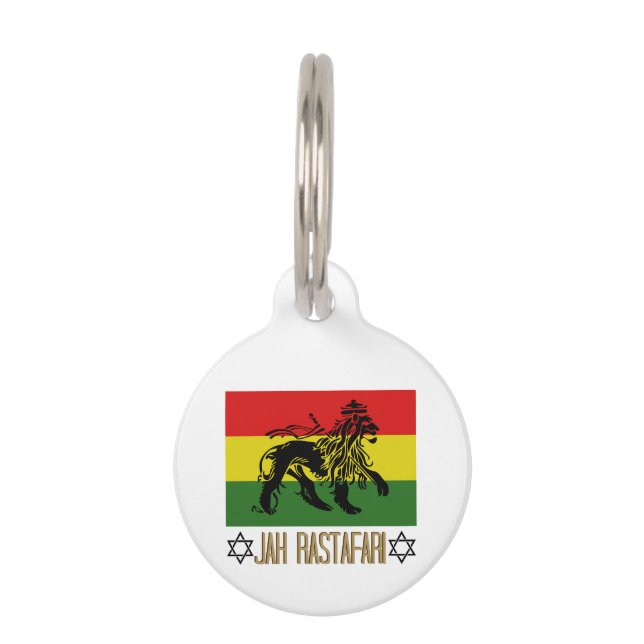Jah Rastafari Pet ID Tag (Front)