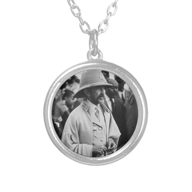 Jah Rastafari Rasta Livity INI One Love Roots Silver Plated Necklace (Front)