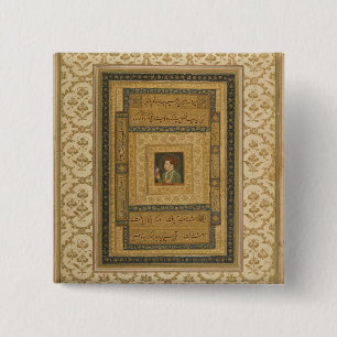 Jahangir holding a picture of the Madonna, inscrib Pinback Button