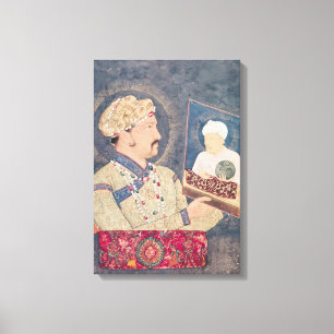 Jahangir holding a portrait of Emperor Akbar Canvas Print