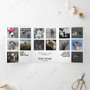 Jahresrückblick Fotos Karte Tri-Fold Holiday Card